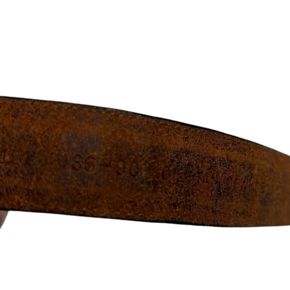 Leather Woven Belt Men's Brown 36" / 90 Oil Tan Cowhide Solid Brass Buckle - Picture 15 of 16